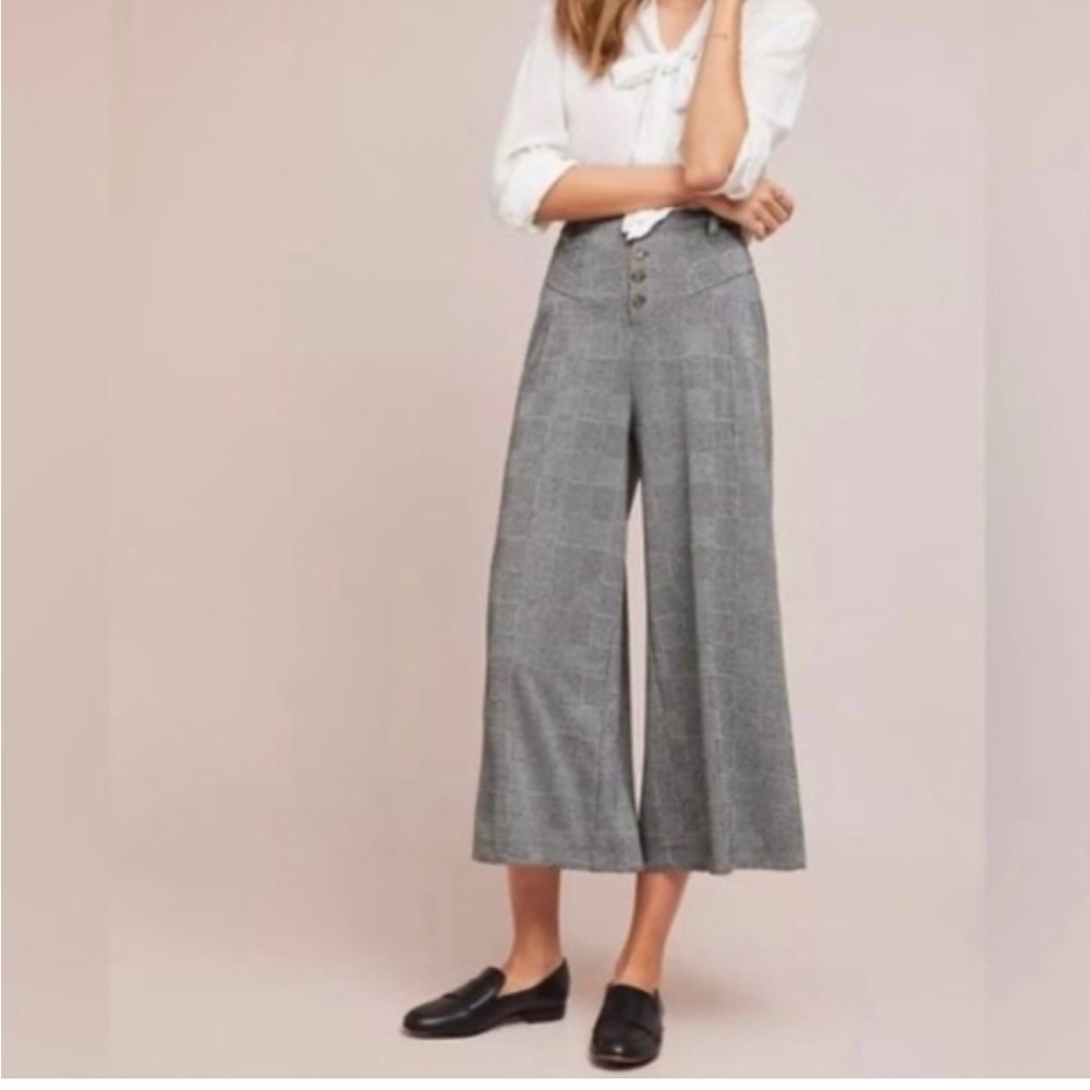 Maeve Wide-Leg Pants In houndstooth pattern